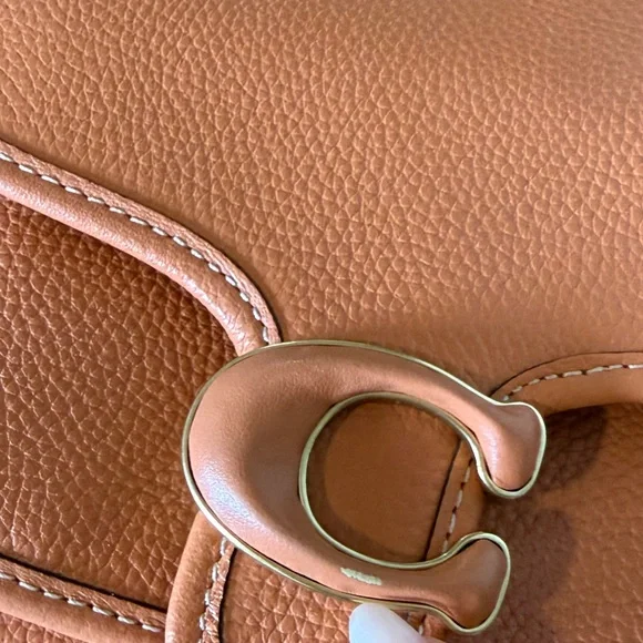 Coach Tabby Pebbled Leather Messenger 19 Faded Orange Crossbody Bag - Picture 3 of 16